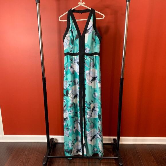 Parker Blue/Green Floral Maxi Dress Size Small - Picture 1 of 9